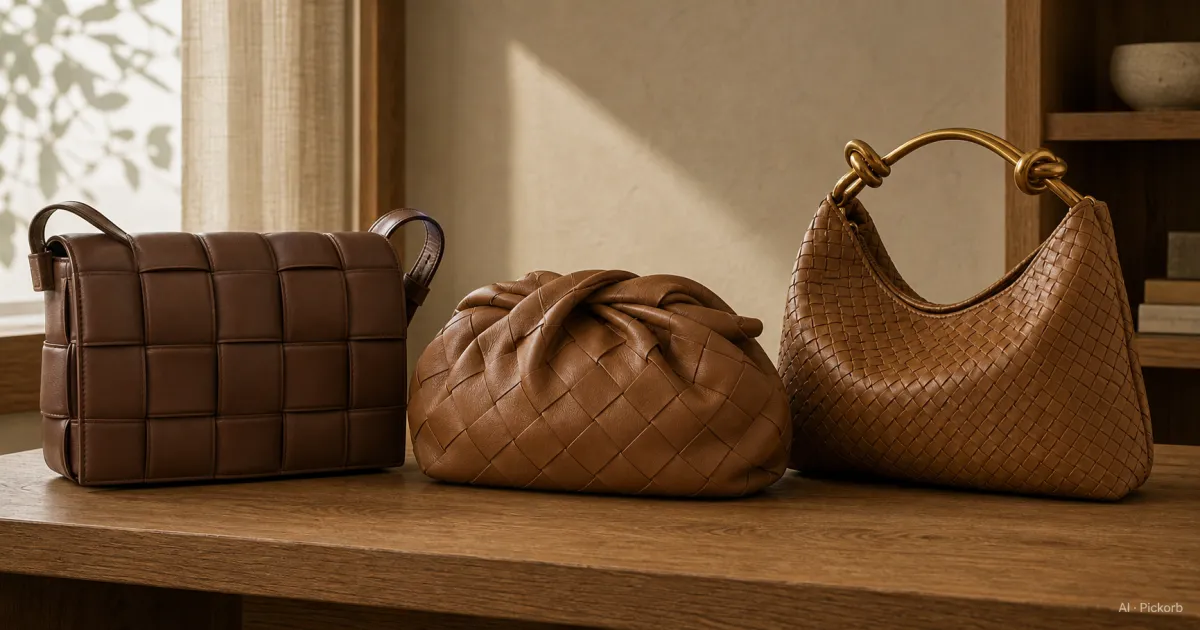 Tres bolsos Bottega Veneta en intrecciato — Cassette, Pouch, Andiamo